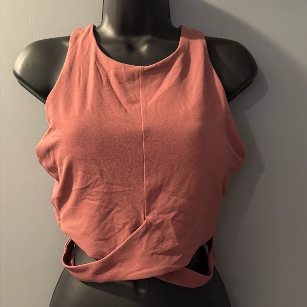 Athleta‎ Cropped Workout Tank Womens Sz M Stretchy Yoga Dance Running Sports Bra